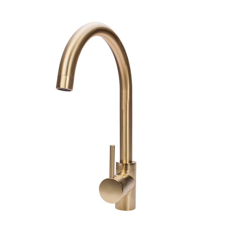 Brushed Gold Kitchen Mixer | Victorian Bathrooms Idea Cape Town