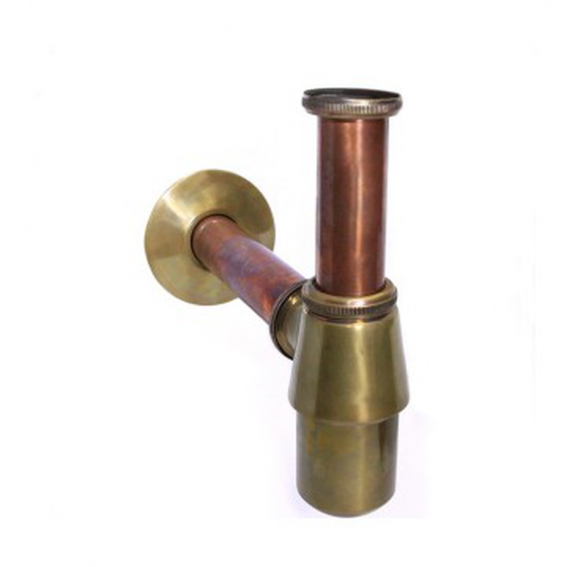 洋楽 Bapt/ no answer Victorian Side - Basin Bottle Trap 32x32mm - Antique Brass