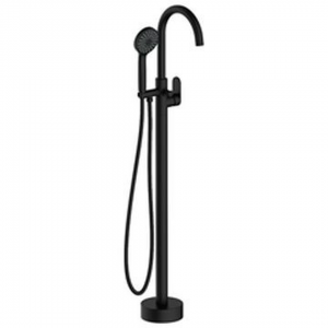 Round Black Free Standing Bath Mixer with H/S
