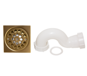 Square Shower Trap Brushed Brass