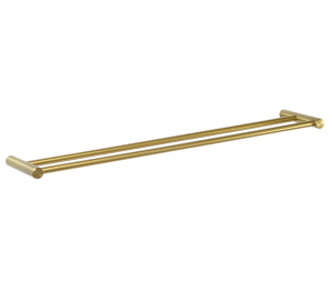 Double Towel Rails 600mm Brass
