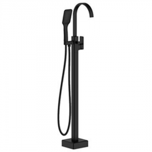 Square Black Free Standing Bath Mixer with H/S
