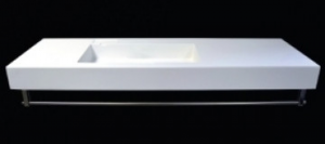 Alina 1.25M - Left Or Right Bowl With Towel Rail (Wall Mount Only) 1250x400x110mm