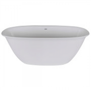 Brooke Freestanding Bath With Internal Overflow 1650x800x600mm Polished White