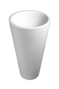 Annelie 910 Freestanding Round Pillar Basin No Taphole 500x500x910mm Gloss White