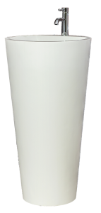 Annelie 910 Pillar Basin With Tap Hole Polished White