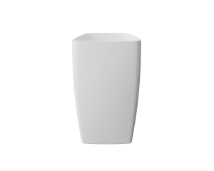 Ava Pillar Basin Internal Overflow No Tap Hole Polished White
