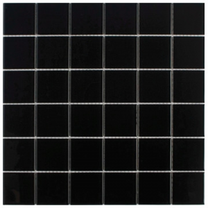 Crystal Glass 4mm Mosaic Sheet (48x48x4) 300x300x4mm Black