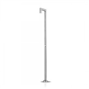 Freestanding shower mixer stainless steel with progressive cartridge, brushed