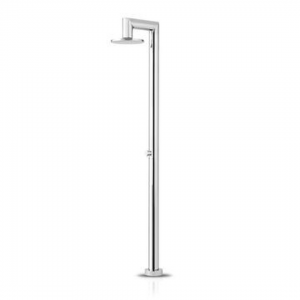 Freestanding shower mixer stainless steel with progressive cartridge, brushed