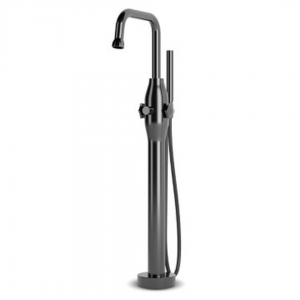 Freestanding bath mixer stainless steel with hand shower, gun metal