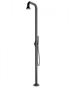 Freestanding shower mixer stainless steel with hand shower, gun metal