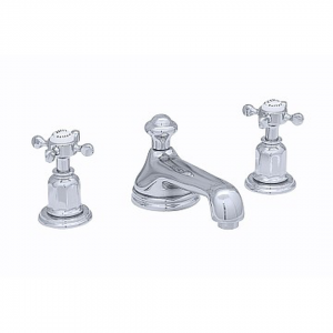 Perrin & Rowe - Three hole deck mounted basin mixer - Crosshead Handles