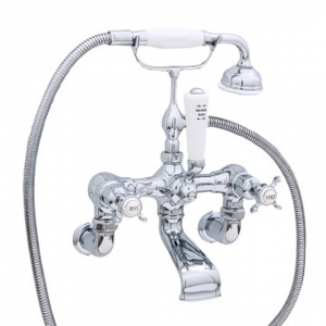 Perrin & Rowe - Wall Mounted Bath Mixer - Crosshead Handles