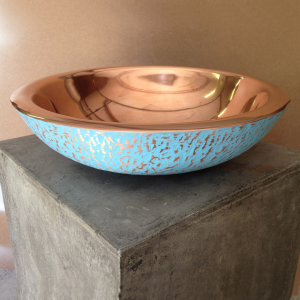 Copper & Turquoise Double Skin Basin 450mm