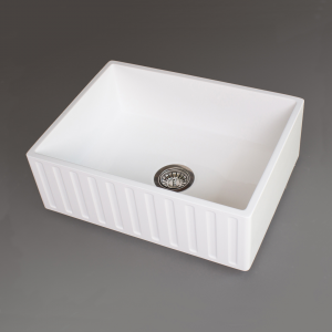 Fluted Butler Sink 600x450x200mm White