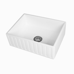 Fluted Butler Sink 600x450x200mm White