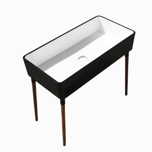 Giant Butler Sink On Meranti Legs 900x450x920mm Black/White