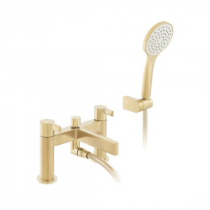 Vado - Edit Piller Mounted Bath Mixer - Brushed Gold