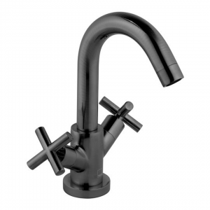 Vado - Elements Cross Handle Basin Mixer - Brushed Black