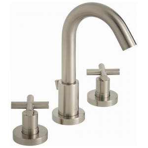 Vado - Elements Cross Handle Deck Mounted Basin Mixer - Brushed Nickel