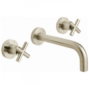 Vado - Elements Cross Handle Wall Mounted Basin Mixer - Brushed Nickel