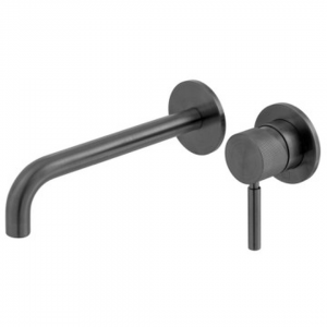 Vado - Origins Knurled Wall Mounted Basin Mixer - Brushed Black