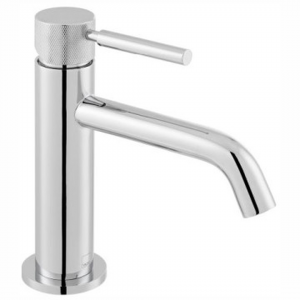 Knurled Accents Origins Slimline Mono Basin Mixer With Knurled Handle - Chrome