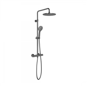 Vado - Atmosphere Adjustable Round  Thermostatic Shower Column - Brushed Black