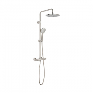 Vado - Atmosphere Adjustable Round  Thermostatic Shower Column - Brushed Nickel