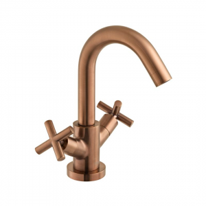 Vado - Elements Cross Handle Basin Mixer - Brushed Bronze