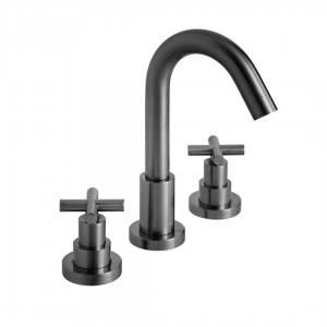 Vado - Elements Cross Handle Piller Mounted Bath Filler - Brushed Black