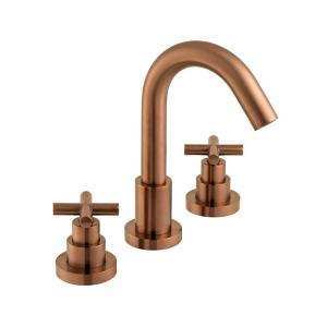 Vado - Elements Cross Handle Piller Mounted Bath Filler - Brushed Bronze