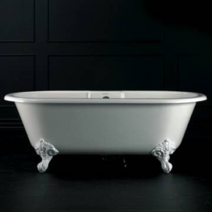 Cheshire Freestanding Bath with Overflow & Cheshire Feet Quarrycast 1750x800mm White