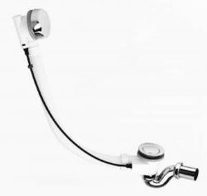 Kit 9C Concealed Bath Waste With White Flexable Piping Chrome