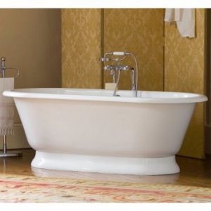 York Freestanding Bath with Overflow & York Base with Overflow 1750x800x618mm White