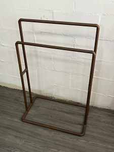 CopperWorx - Custom Built Free Standing Towel Rail - Antique Brass