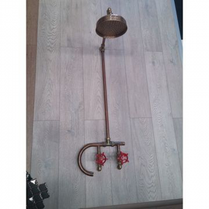 Victorian Side - Steam Punk large Exposed Shower Mixer - Antique Brass