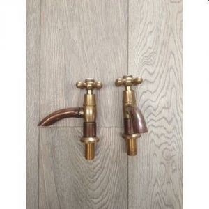 Pillar Mounted Custom Made Victorian Side -  Taps + 1/4 Turn Handles