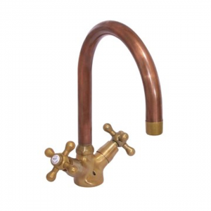 1 Tap Hole Victorian Side -  Mixer  With Gooseneck Spout And 1/4