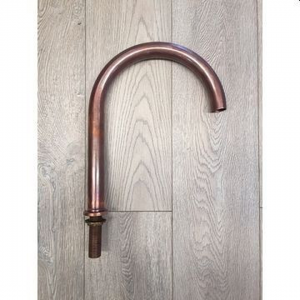 Pillar Mounted Bath Spout 28mm Pintched With Backing Plate - Std Length 350mm