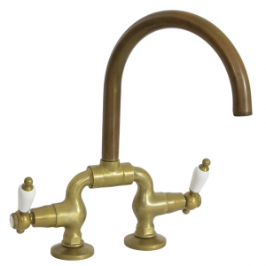 Free Style Kitchen Mixer + White 1/4 Turn Handle + Swivel Spout