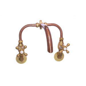 Antique Brass Wall Mount  Victorian Side -  Combo Vic Handle