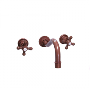 Victorina Side - Victoriana 3 Tap Hole Basin Mxier  - Aged Copper