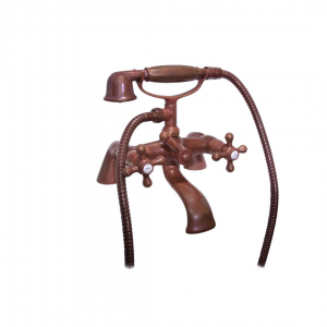 Piller Mounted Bath Mixer - Aged Copper